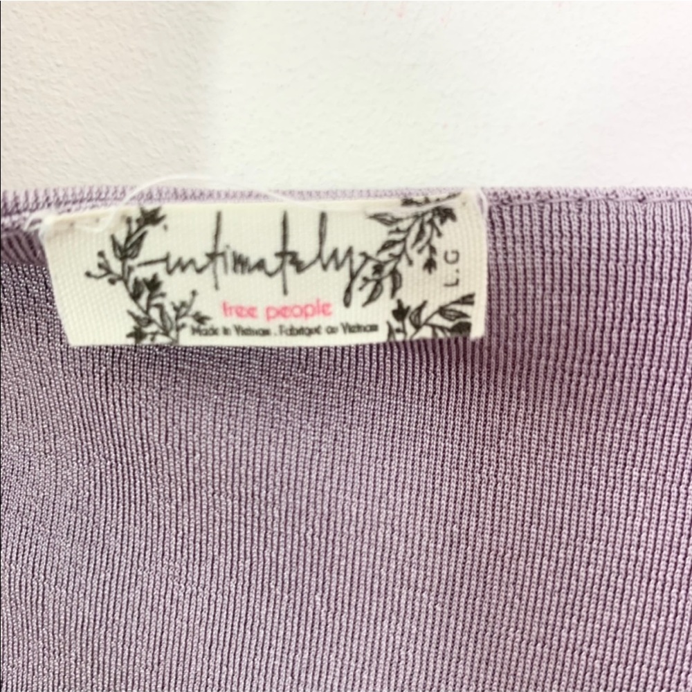Free People Bodysuit Turnt Wrap Neck Long Sleeve Top Silver Mauve L NWT - Picture 8 of 10